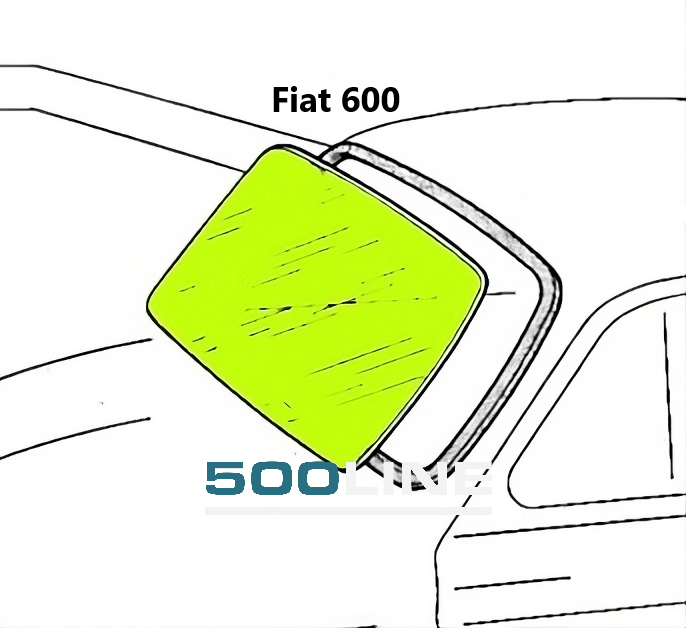 Parabrezza Fiat 600 d'epoca alta qualità come originale