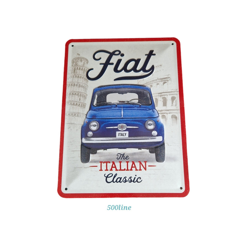 Placa letrero de metal FIAT 500 Italian Classic