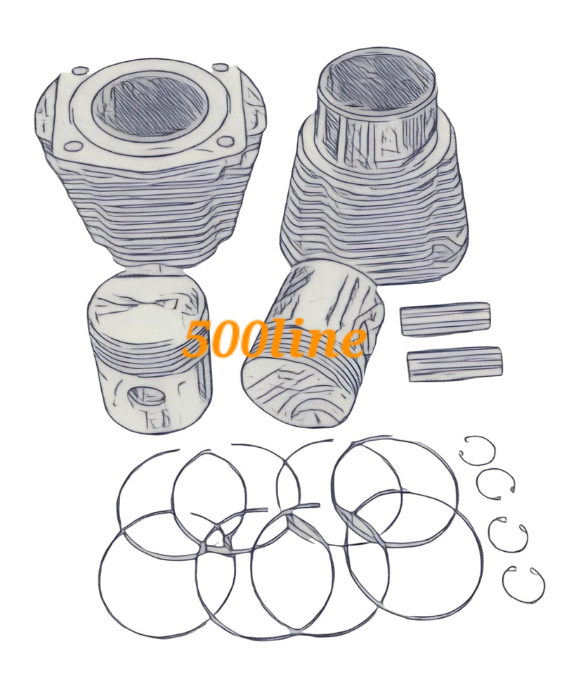 Cilindergroep zoals origineel voor Fiat 500 D F L (110D 110F), 67,5 mm, 499 cc