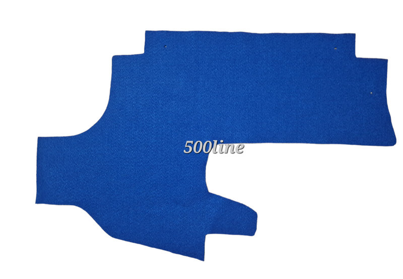 Revestimiento interior de moqueta azul del capó delantero del Fiat 500 F L R de época