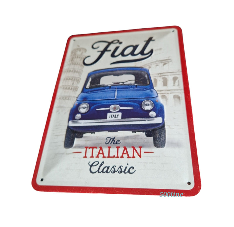 Placa letrero de metal FIAT 500 Italian Classic