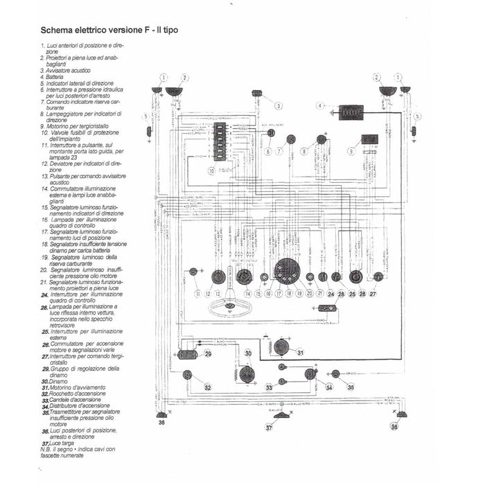 Cablaggio completo Fiat 500 F 2nda serie Alta Qualità
