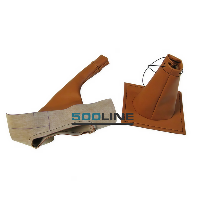 Coppia cuffie in ecopelle Leva cambio e freno a mano colore Ocra alta qualità