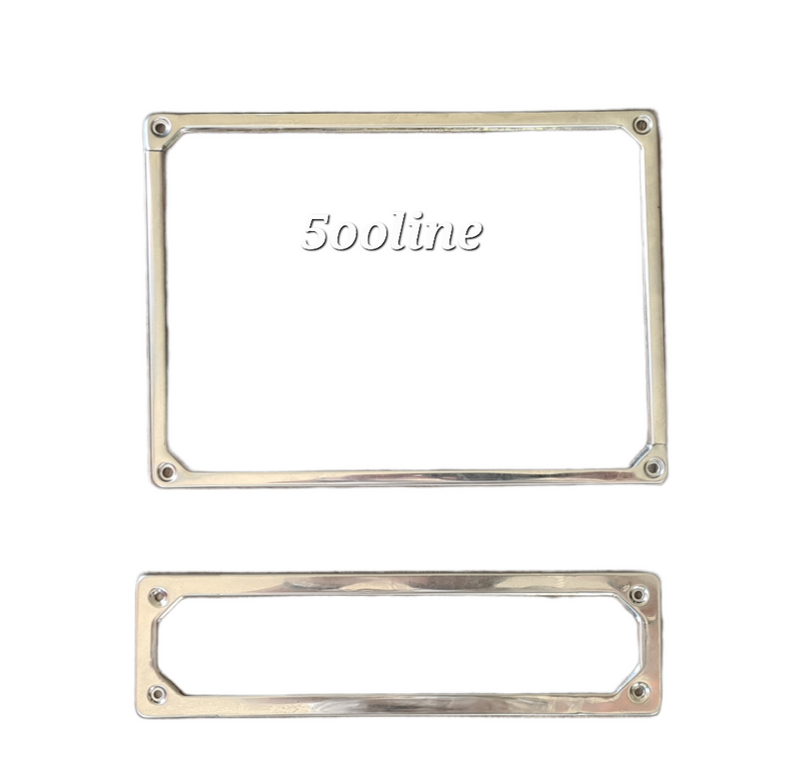 Pair of Fiat 500 front and rear steel license plate frames