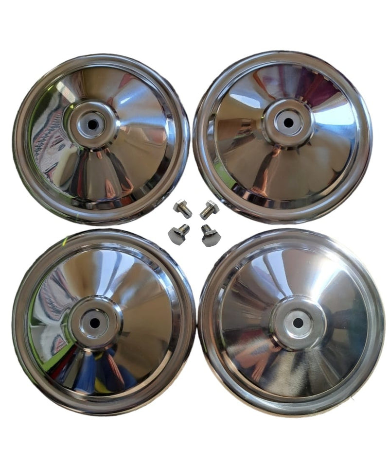 Kit de 4 tapacubos tipo disco para Fiat 500 N, D y F primera serie, de aluminio