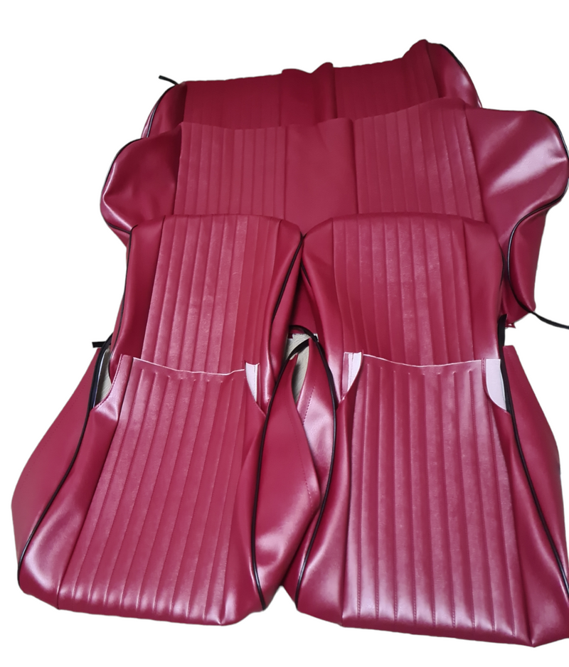 Hoogwaardige bordeauxrode stoelbekledingset voor Fiat 500 L, vintage