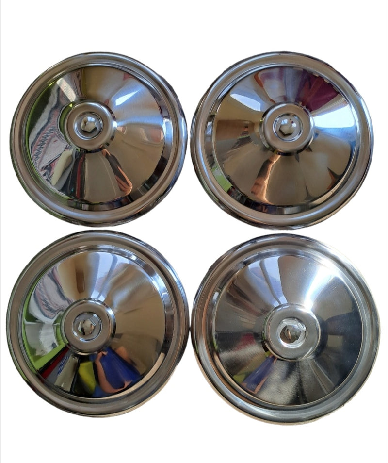 Kit de 4 tapacubos tipo disco para Fiat 500 N, D y F primera serie, de aluminio