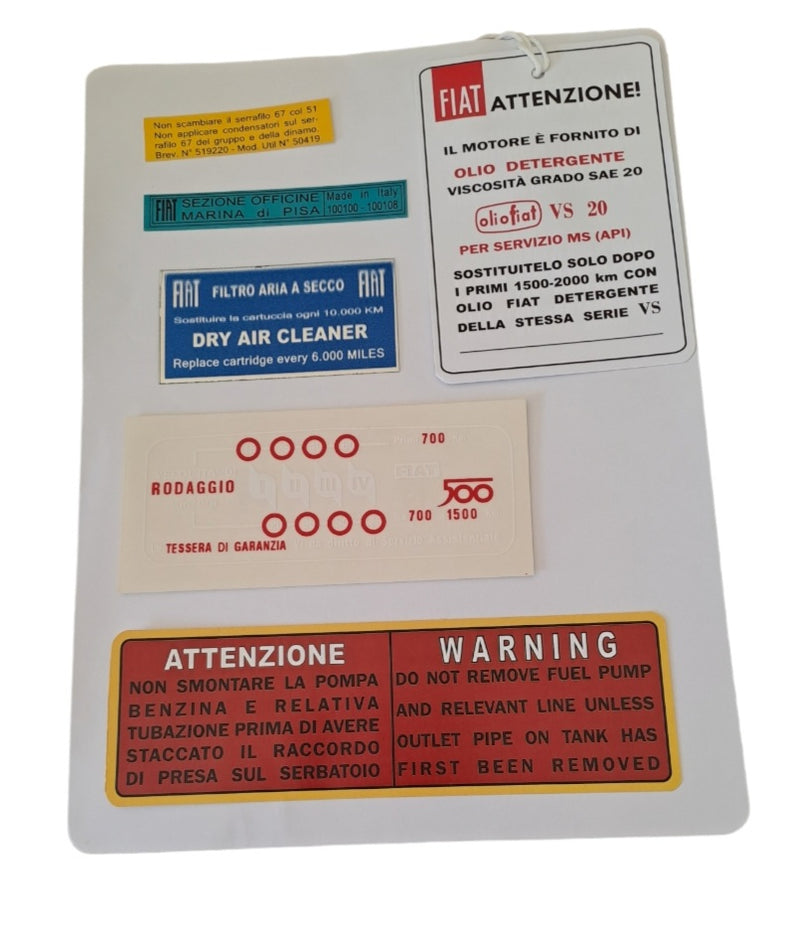Kit adesivi completo Fiat 500 F L R Giardiniera