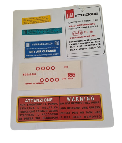 Adesivo Originale Verde Filtro Aria Per FIAT 500 D – Qualità ASI, Made In Italy - Foto 2